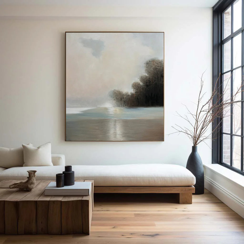 Minimalist White Landscape Painting CM#141