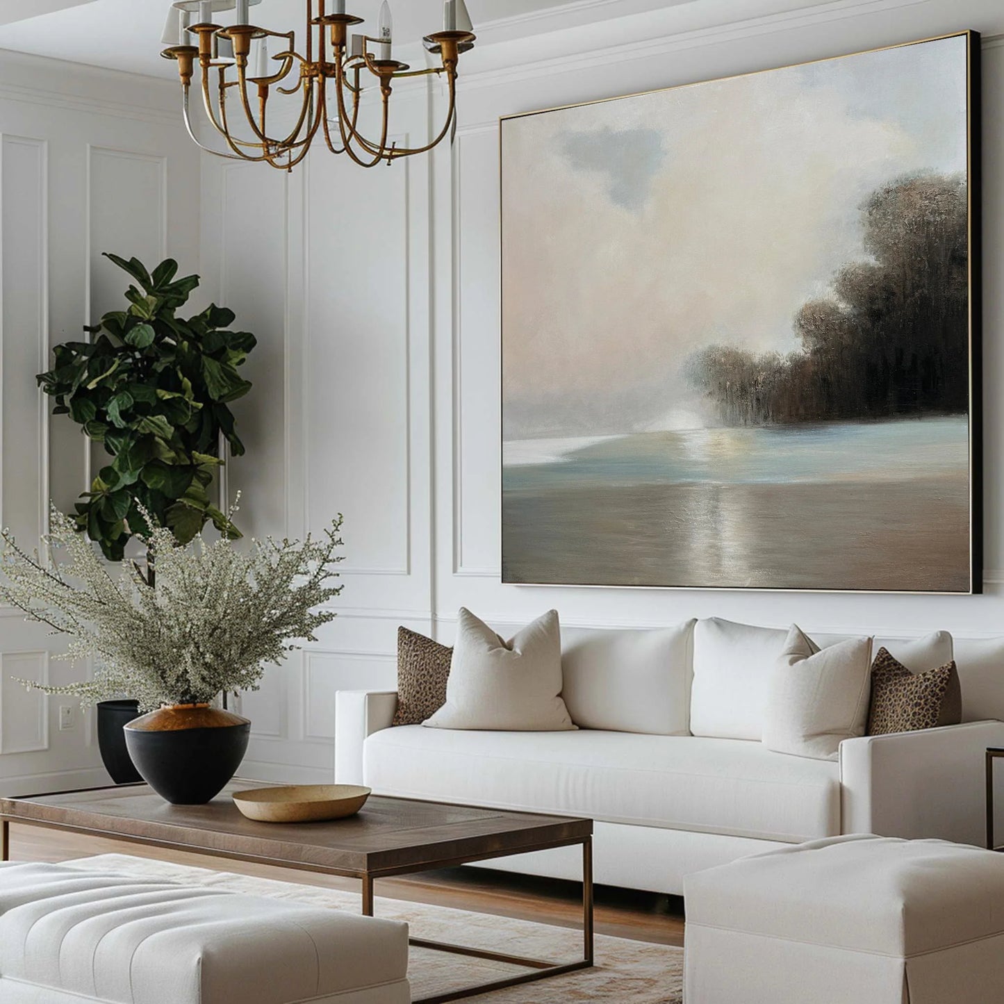 Minimalist White Landscape Painting CM#141