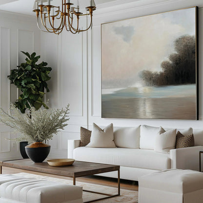 Minimalist White Landscape Painting CM#141