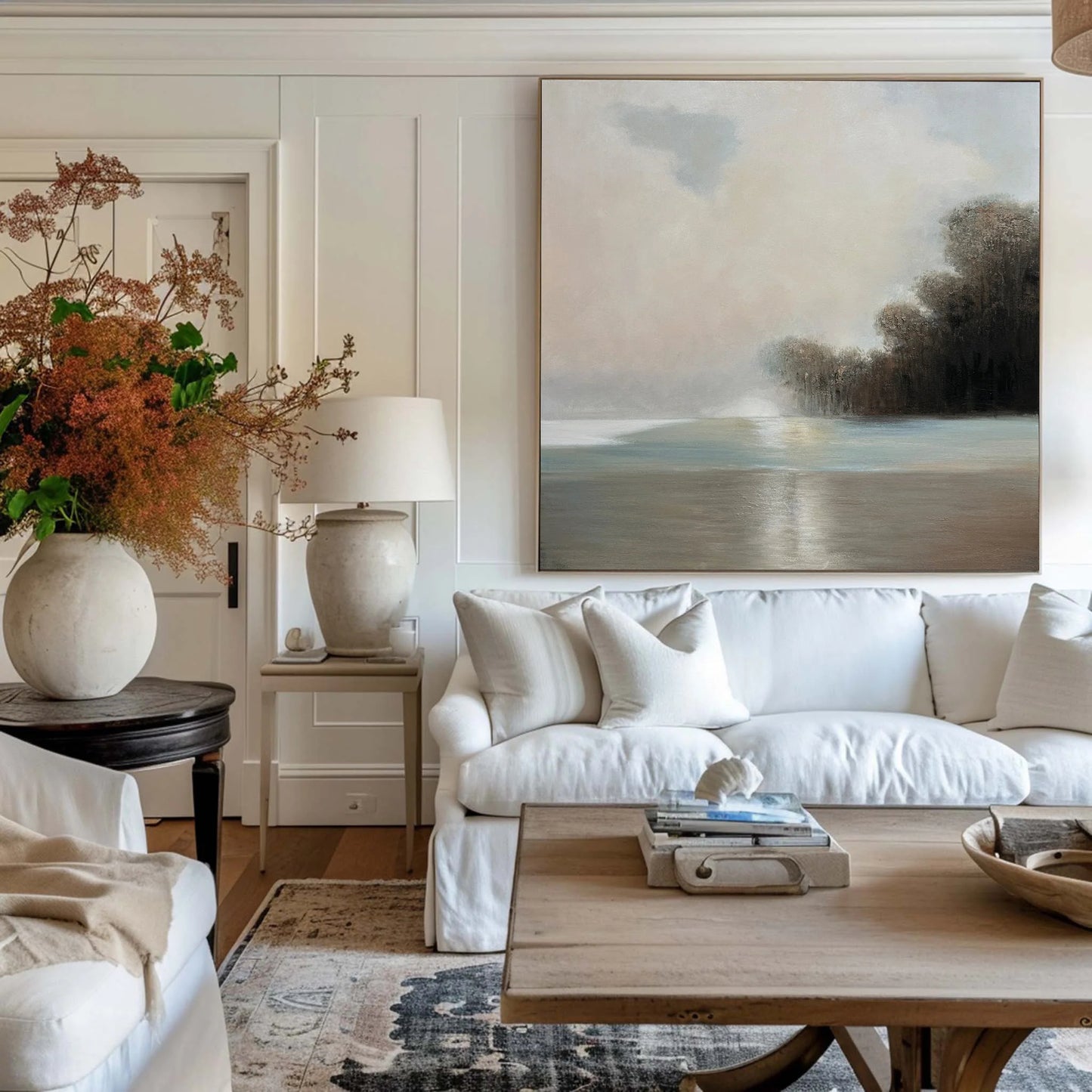 Minimalist White Landscape Painting CM#141