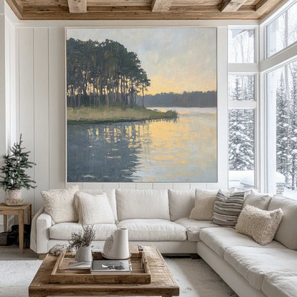 Minimalist Forest Landscape Painting CM#143