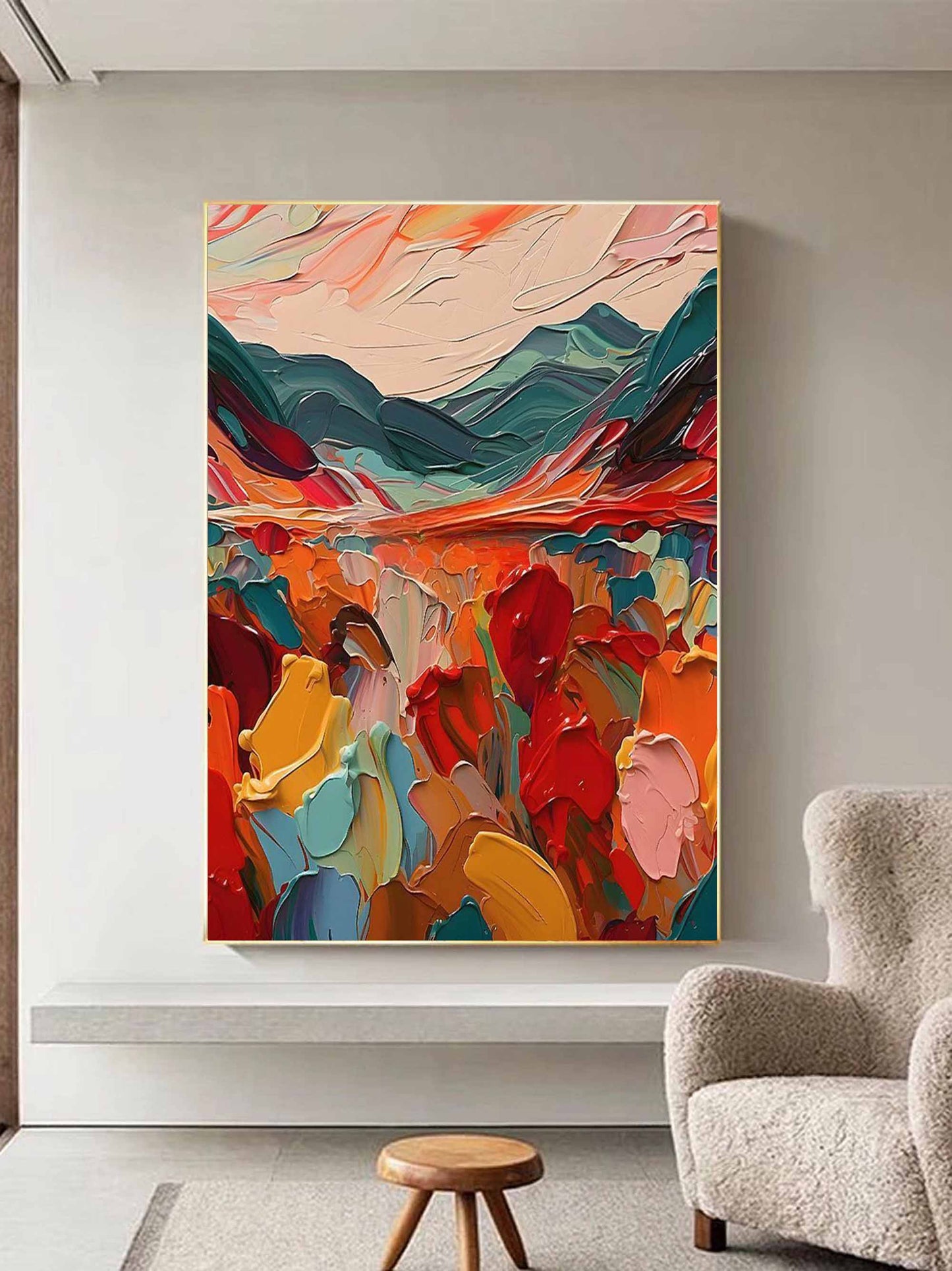 Texture Colorful Mountain Painting TA#086