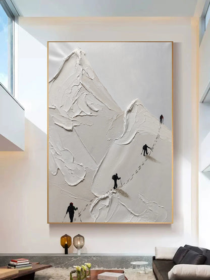 Texture White Snow Mountain Climbing Painting TA#042