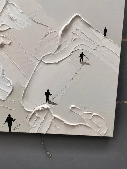 Texture White Snow Mountain Climbing Painting TA#042