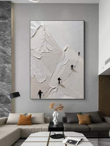 Texture White Snow Mountain Climbing Painting TA#042