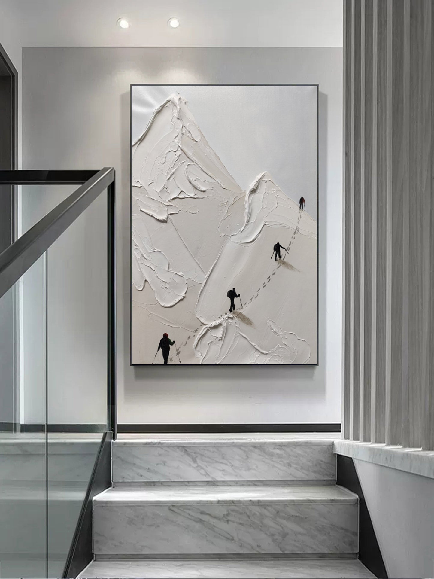 Texture White Snow Mountain Climbing Painting TA#042