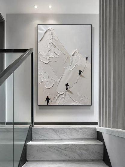 Texture White Snow Mountain Climbing Painting TA#042