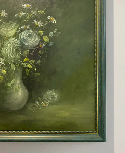 Moody Floral Vase Oil Painting