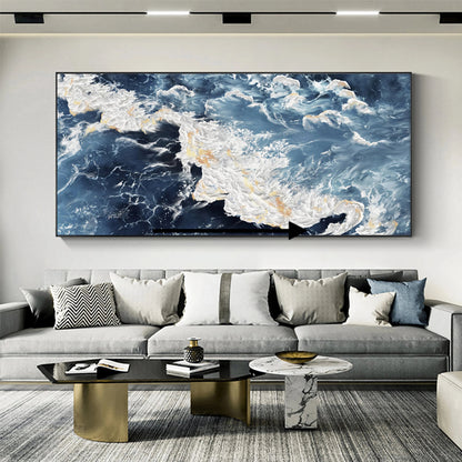 Deep Blue Ocean Acrylic Painting