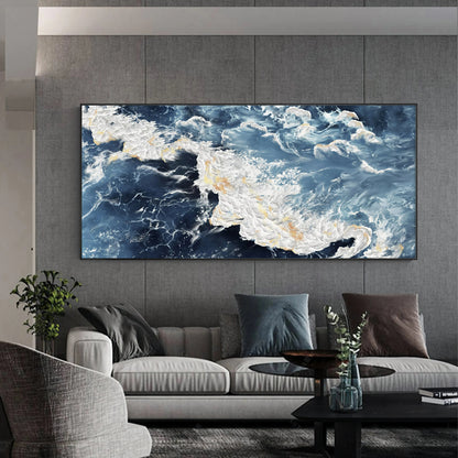 Deep Blue Ocean Acrylic Painting