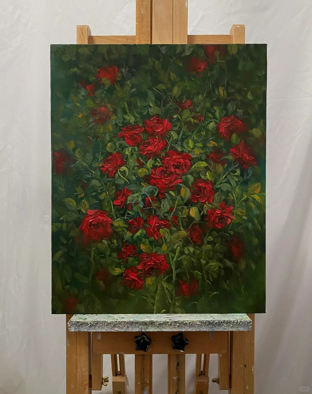 Red Flowers in the Garden Oil Painting