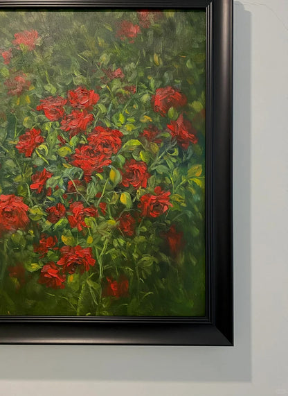 Red Flowers in the Garden Oil Painting