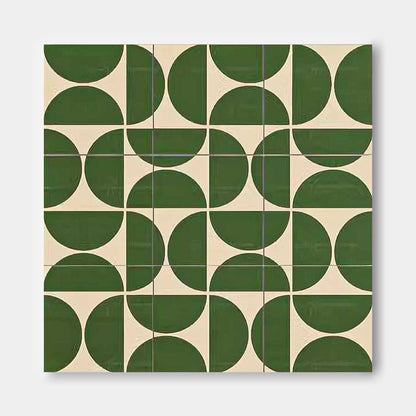 Green Geometric Abstract Acrylic Art