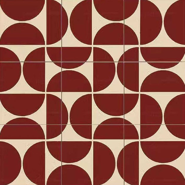 Red and Beige Geometric Abstract Painting