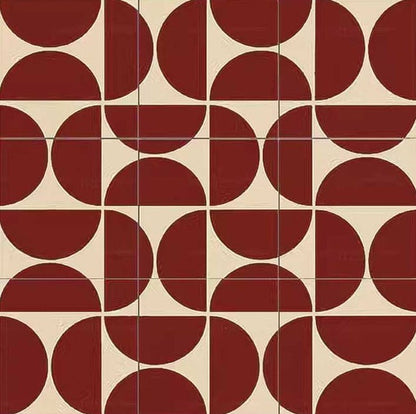 Red and Beige Geometric Abstract Painting