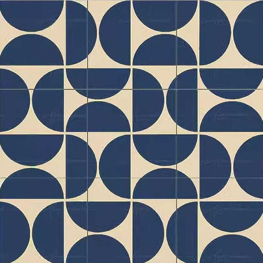 Modern Blue and Beige Geometric Painting