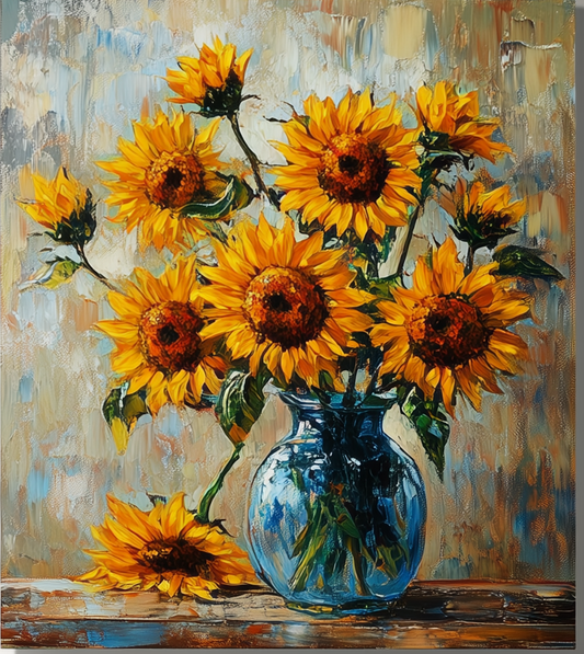 Sunflowers Arrangement in a Glass Vase