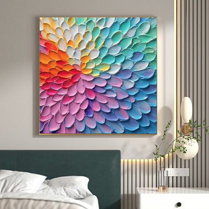 Colorful Petals Abstract Oil Painting