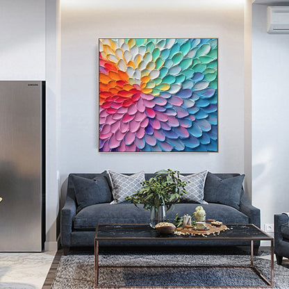 Colorful Petals Abstract Oil Painting