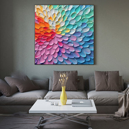 Colorful Petals Abstract Oil Painting