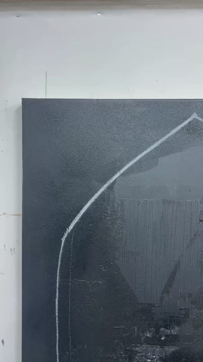 Minimalist Black Line Painting CM#117
