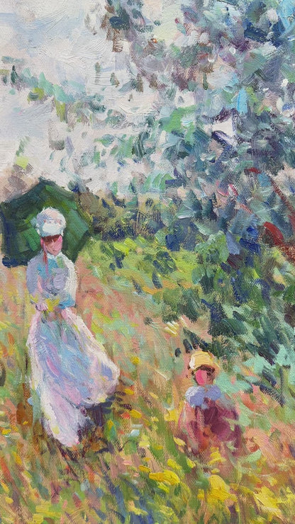 Claude Monet's Taking a Walk in Argenteuil Oil Painting