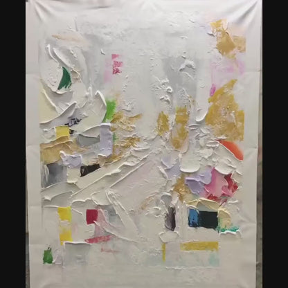 Texture White Abstract Painting TA#076
