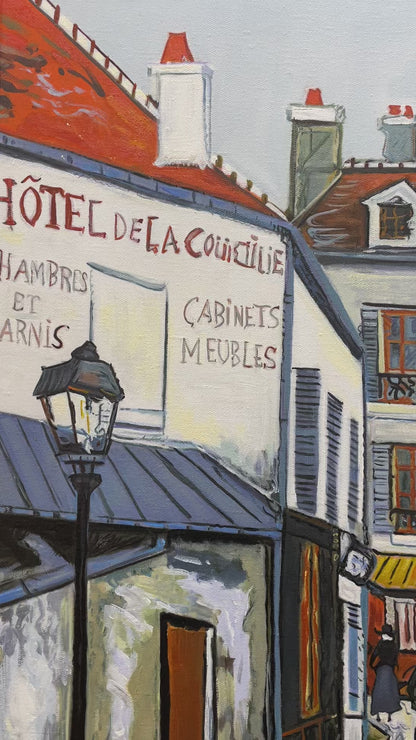 Charming Parisian Street Oil Painting