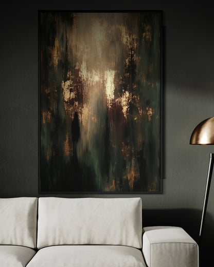 Sophisticated Black and Gold Abstract Art - Textured Wall Decor