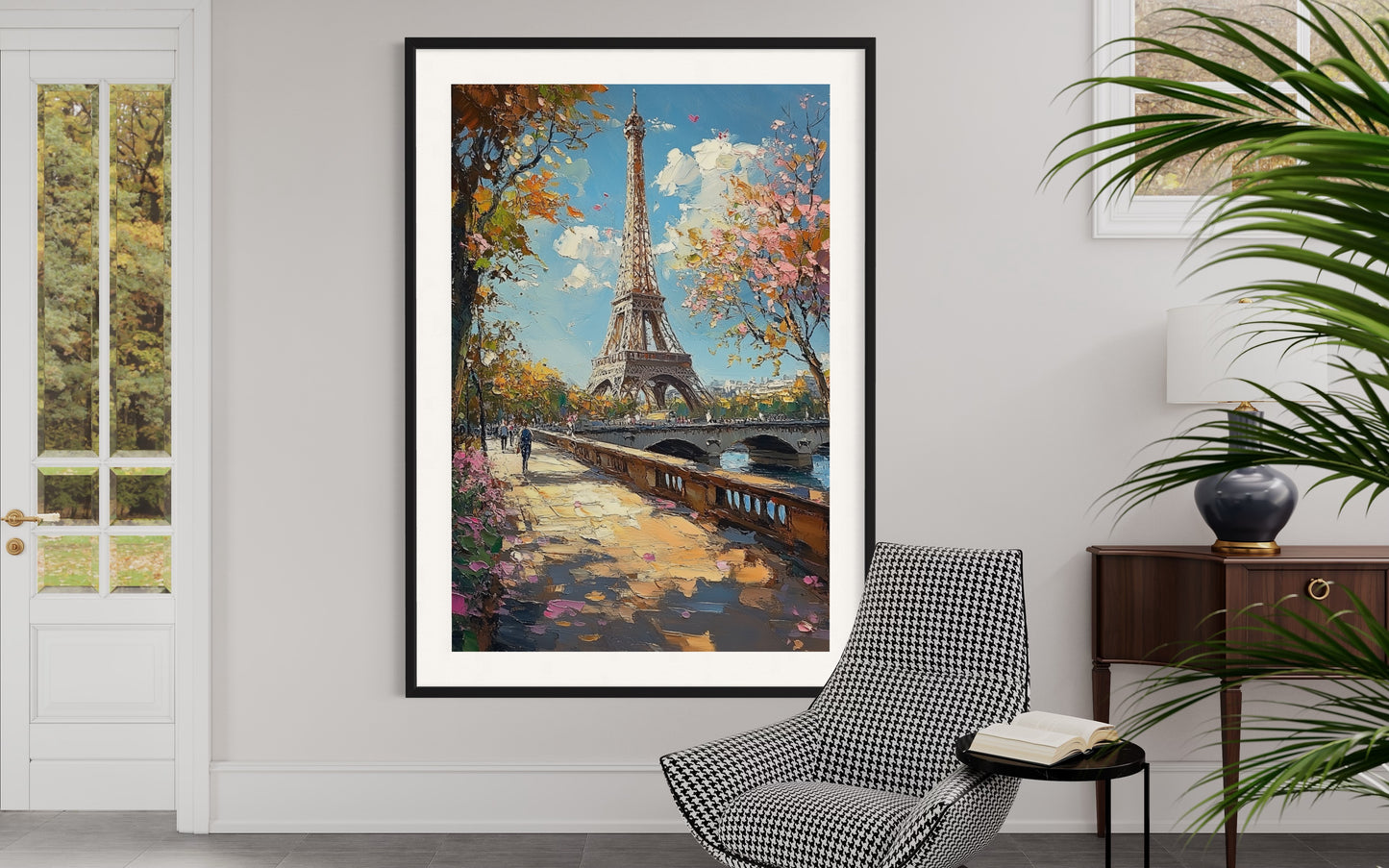 Eiffel Tower in Bloom: Paris Spring Oil Painting