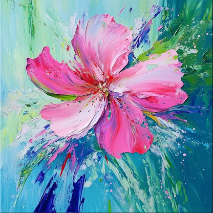 Blossoming Pink Petals Abstract Canvas