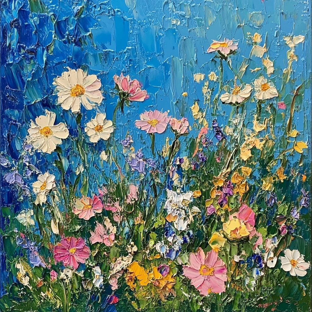 Pastel Garden Bliss Textured Canvas