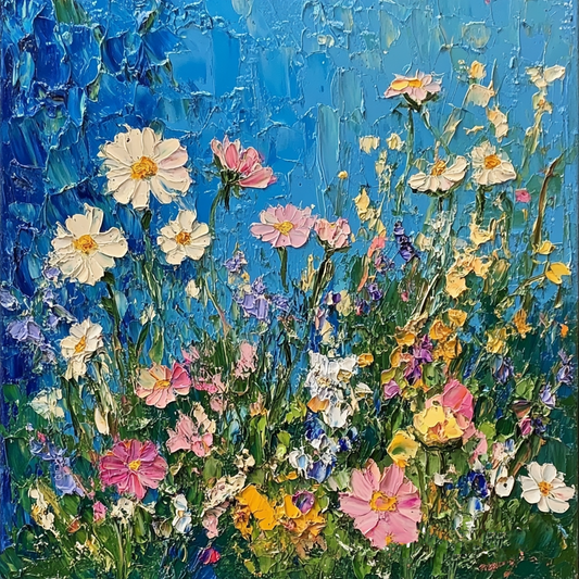Pastel Garden Bliss Textured Canvas