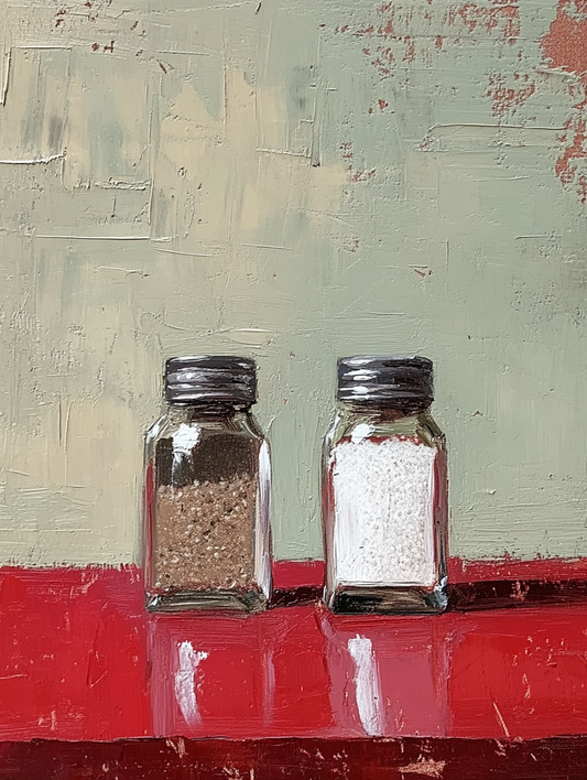 Salt and Pepper - Rustic Kitchen Oil Painting