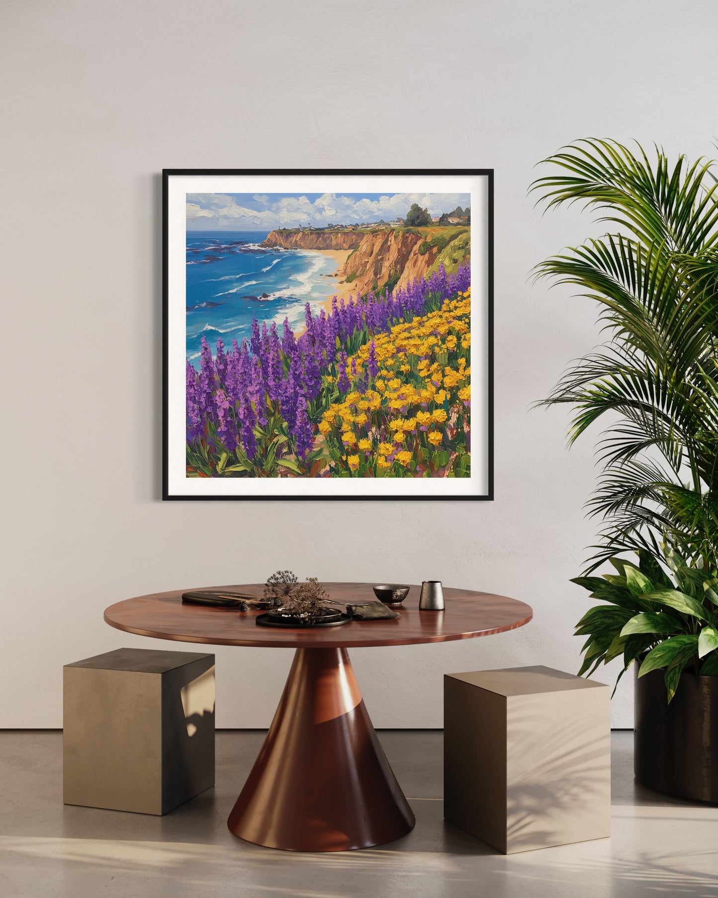 Wildflower Coastline Hand-Painted Canvas Art