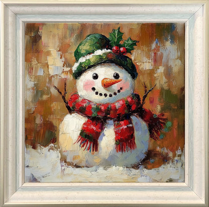 Snowman Christmas Painting - Festive Holiday Wall Art Decor