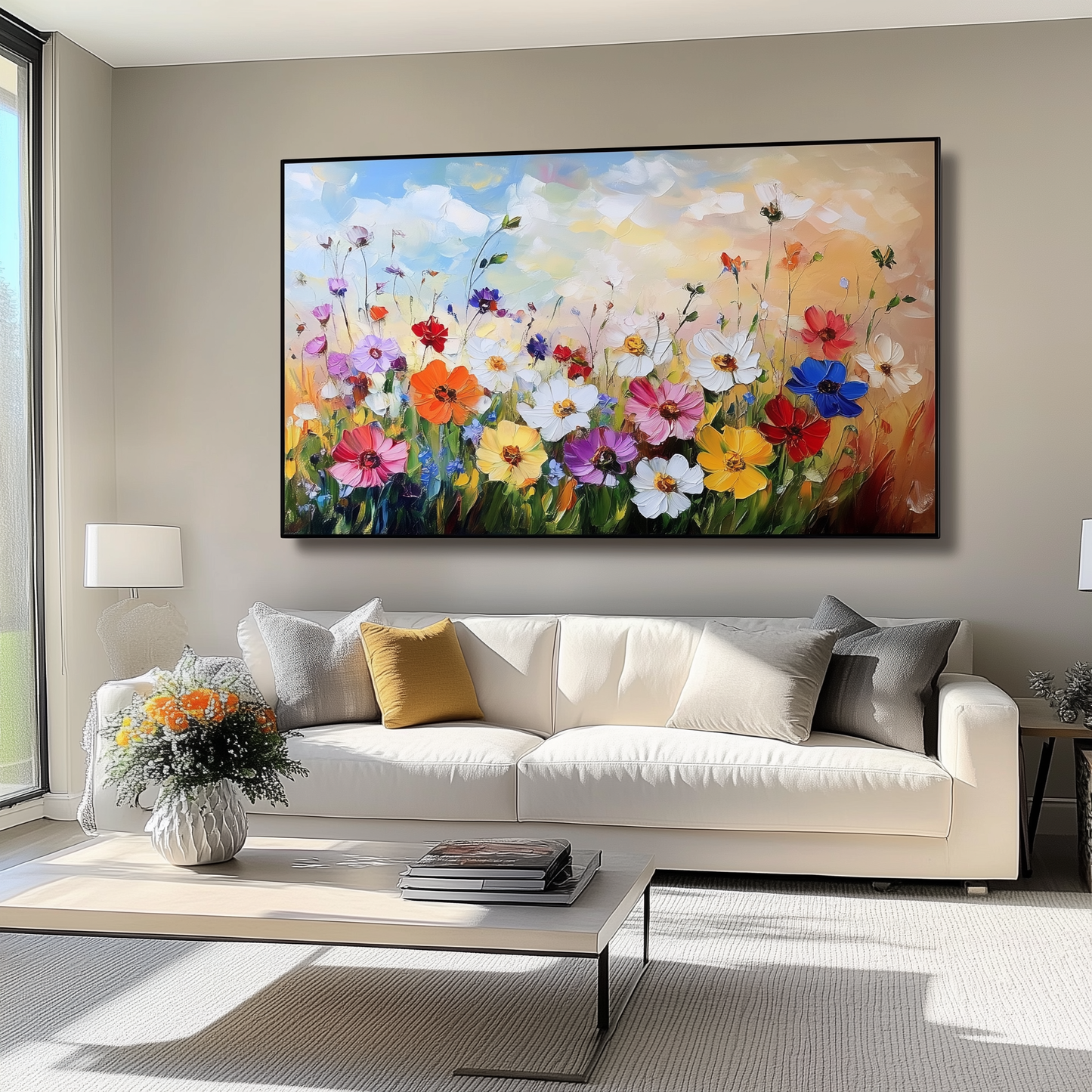 Whimsical Wildflowers in Bloom - Capturing Nature's Playful Beauty in Oil