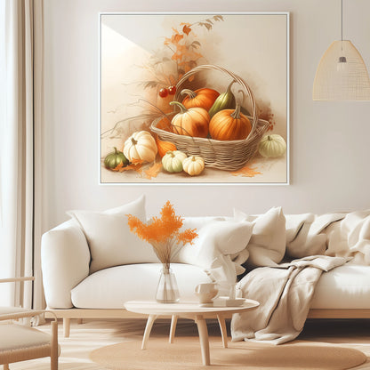 Harvest Pumpkin Still Life Oil Painting on Canvas