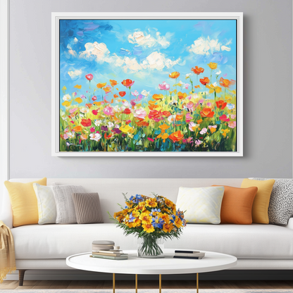 Radiant Yellow Blossoms - Large Flower Close-Up Oil Artwork